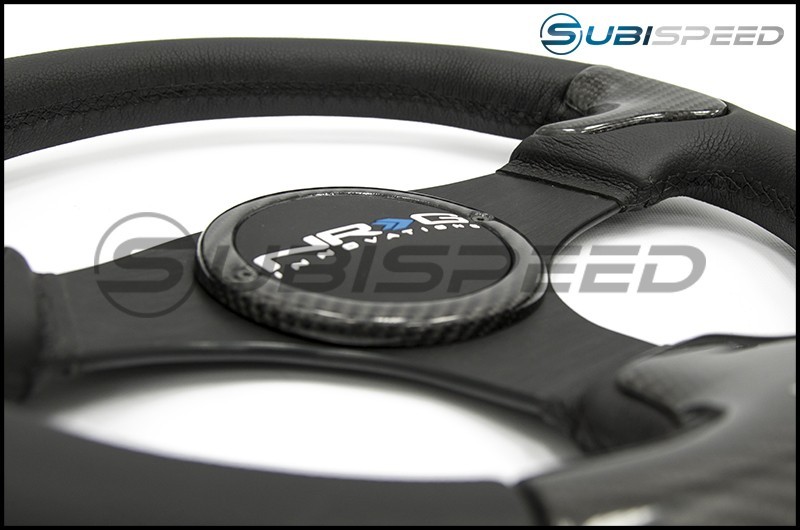NRG 350mm carbon fiber steering wheel Black Frame With Black Stitching