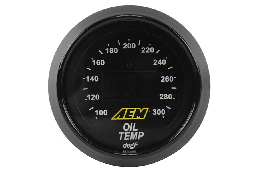 AEM OilTransmissionCoolant Temperature Gauge Digital 52mm Universal