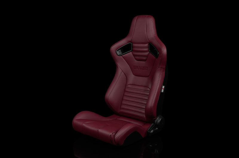 Braum Elite-X Series Sport Seats - Maroon Leatherette (Black Stitching) Pair