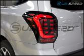 OLM USDM CS Style LED Tail Lights (Smoked/Black Base/White Bar) - 2014-2018 Forester