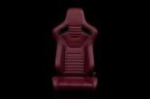 Braum Elite-X Series Sport Seats - Maroon Leatherette (Black Stitching) Pair - Universal