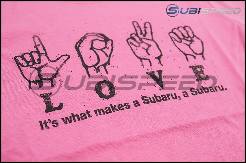 Subaru Ladies' Hot Pink Love Sign Tee
