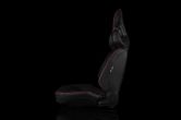 Braum Alpha X Series Sport Seats - Black & Red Stitching - Low Base Version - Universal