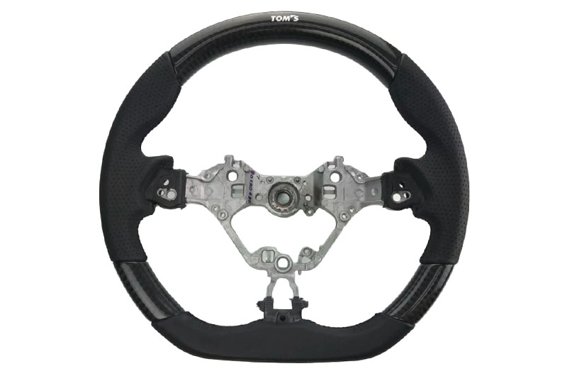 TOMS Steering Wheel Carbon Fiber and Black Leather