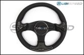 NRG 350mm carbon fiber steering wheel Black Frame With Black Stitching - Universal