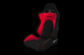 Braum S8 Series V2 Sport Seats - Black Cloth with Red Microsuede Pair - Universal