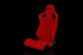 Braum Elite Series Sport Seats - Red Cloth (Black Stitching) Pair - Universal