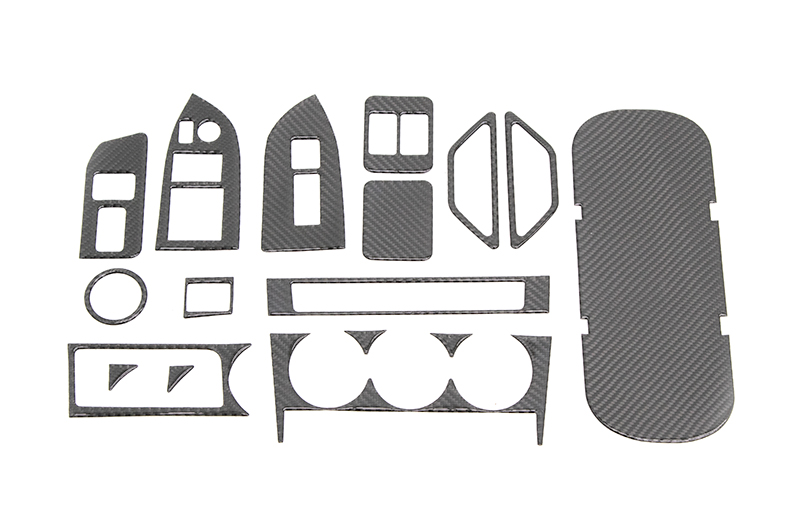 OLM Carbon Fiber Interior Dress Up Kit (17pc w/Passenger Door Lock) Limited RHD ONLY