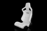 Braum Elite-X Series Sport Seats - White Leatherette (Black Stitching) Pair - Universal