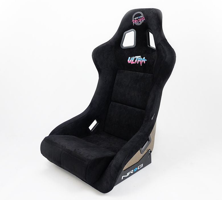 NRG Innovations FRP Bucket Seat ULTRA Edition with peralized back, Black  alcantara material, phone pockets and special ultra embroidery  (Large)|FTspeed