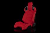 Braum Alpha X Series Sport Seats - Red Polo Fabric (Black Stitching)  Pair - Universal