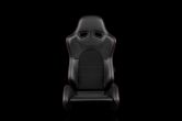 Braum Advan Series Sport Seats - Black Leatherette (Red Stitching) Pair - Universal