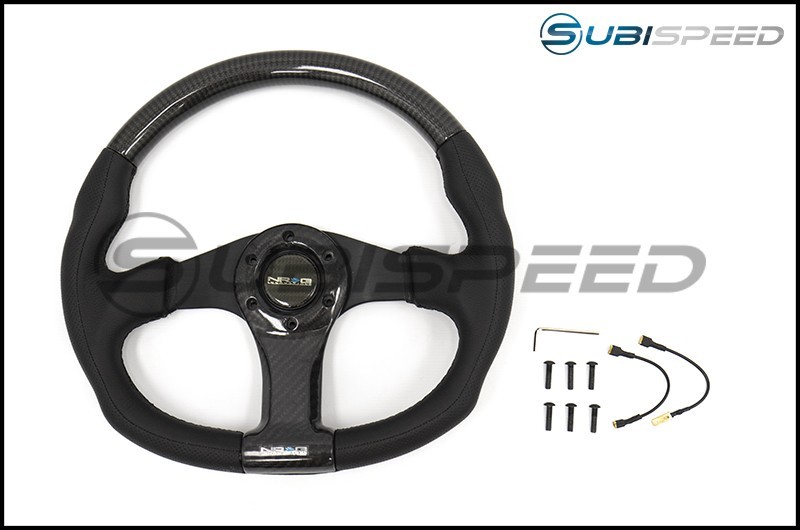 NRG 315mm Carbon Fiber Steering Wheel With Black Stitching
