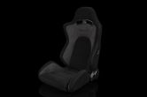 Braum S8 Series V2 Sport Seats - Black Cloth with Grey Microsuede Pair - Universal