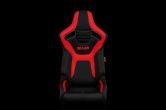 Braum Elite-R Series Sport Seats - Black and Red Polo Cloth (Red Stitching) Pair - Universal