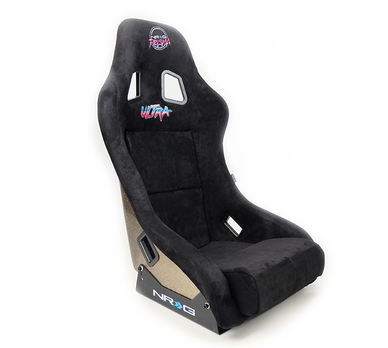 NRG Innovations FRP Bucket Seat ULTRA Edition with peralized back, Black alcantara material(medium)